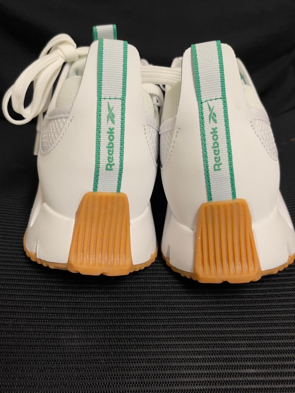 Reebok Women’s White & Green Low-Top Sneakers with Gum Sole